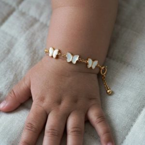 Bracelet papillons lactés